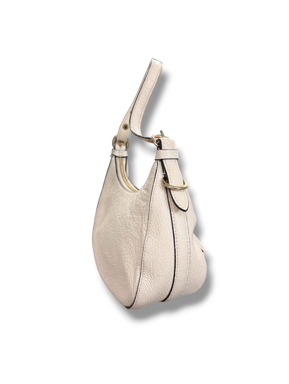 Coach Kleo Hobo C6807 Ivory Pebbled Leather Shoulder Bag Gold Hardware Hangtag - Picture 5 of 12